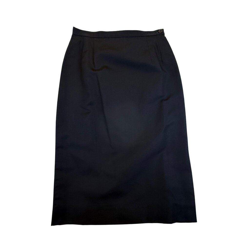 Carlisle Women’s Black Silk Skirt Classic Straight Midi Fully Lined  Elegant Sz